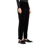 Pantaloni donna in velluto con bande in paillettes