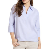 Camicia donna in popeline maniche tre quarti