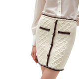 Gonna donna in maglia motivo trecce