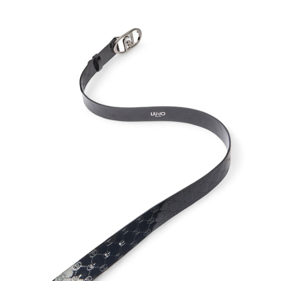 Cintura donna in pelle con logo