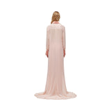 Maxi camicia donna in georgette con rosa