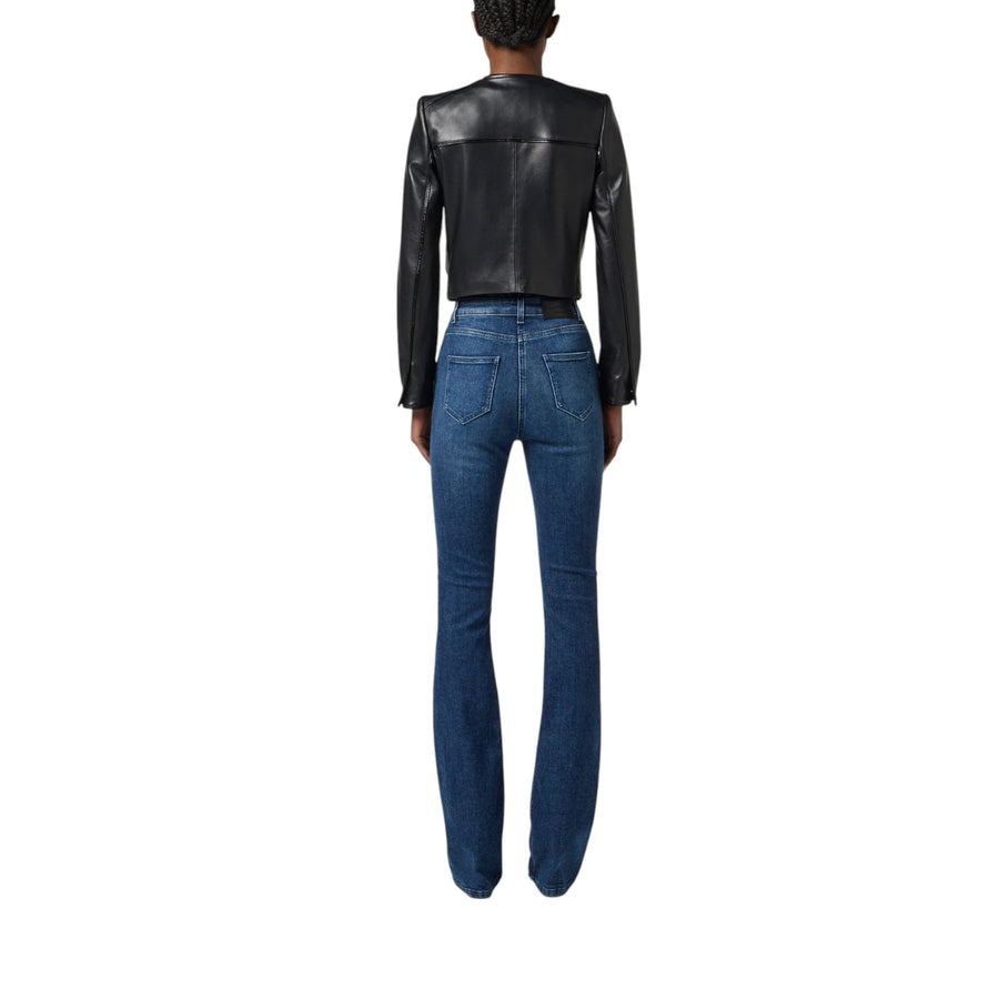 Giacca donna in pelle con dettagli in vinile