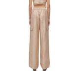 Pantaloni donna ampi in lyocell e pizzo
