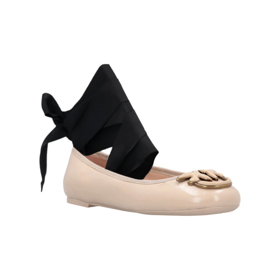 Ballerine donna in nappa con nastri rimovibili