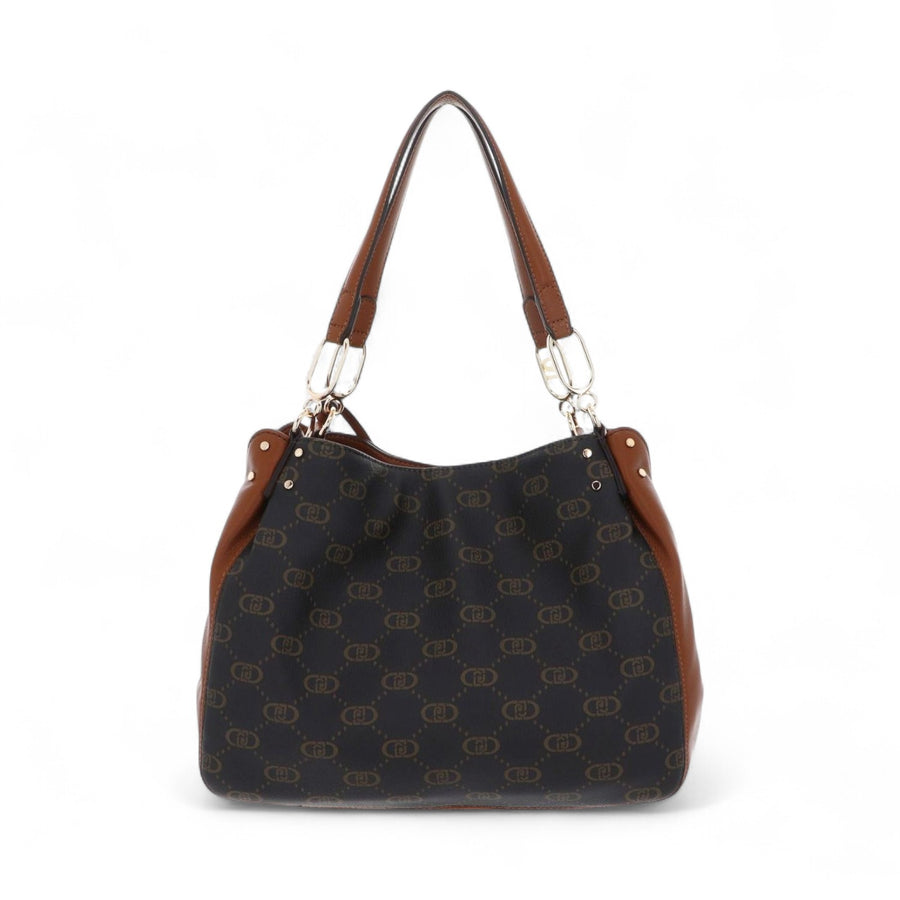 Borsa donna tote con placca logo