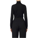 Maglia donna in lana con micro-logo jacquard