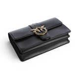 Borsa a tracolla media Love Bag One in pelle con fibbia gioiello