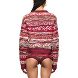 Maglia donna cropped jacquard Laneus