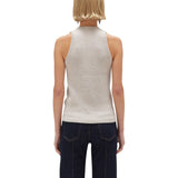 Gilet donna in maglia di lana con spilla