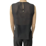 Top donna senza maniche con effetto trasparenza