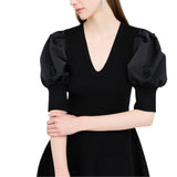 Abito donna in maglia con maniche balloon