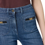 Jeans donna con logo gioiello