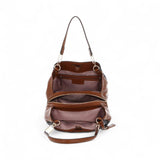 Borsa donna tote con placca logo