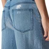 Jeans donna in denim full paillettes