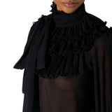 Blusa donna in georgette con fusciacca
