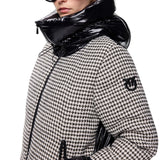 Piumino donna in tweed e nylon