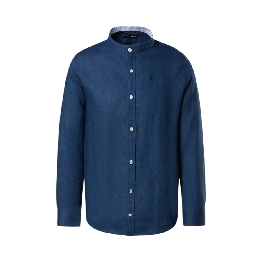 Camicia uomo alla coreana con logo