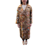 Cappotto donna military con rifiniture floreali