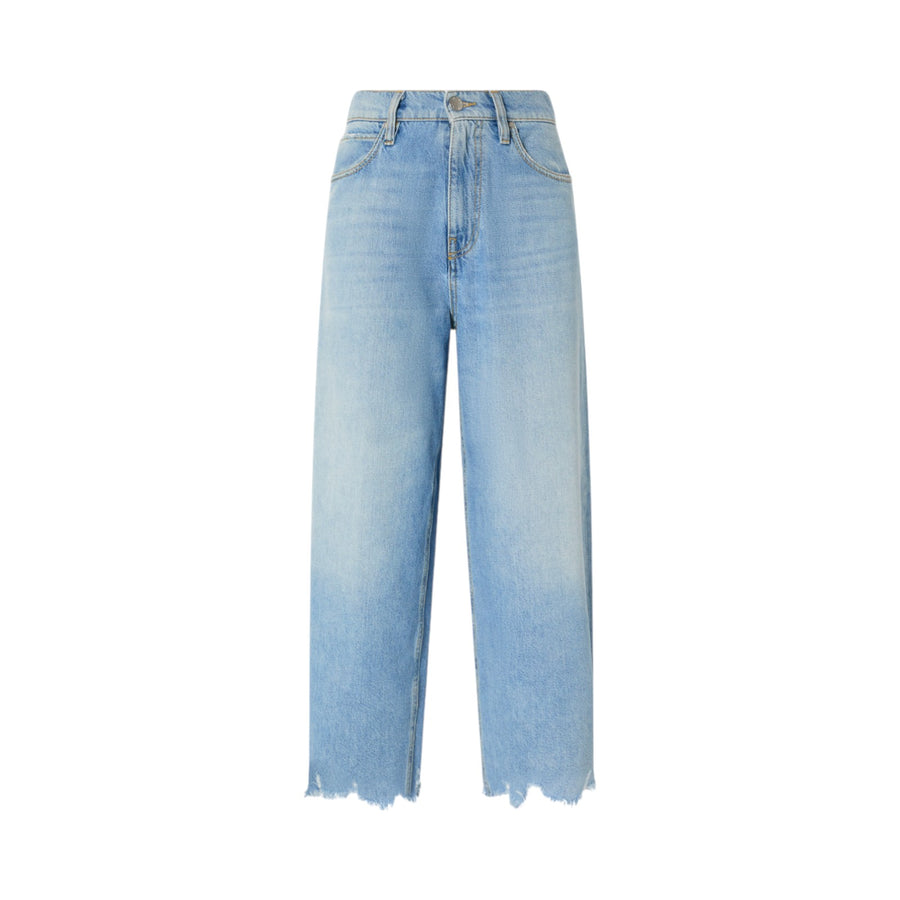 Jeans donna larghi con fondo sfrangiato