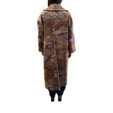Cappotto donna military con rifiniture floreali