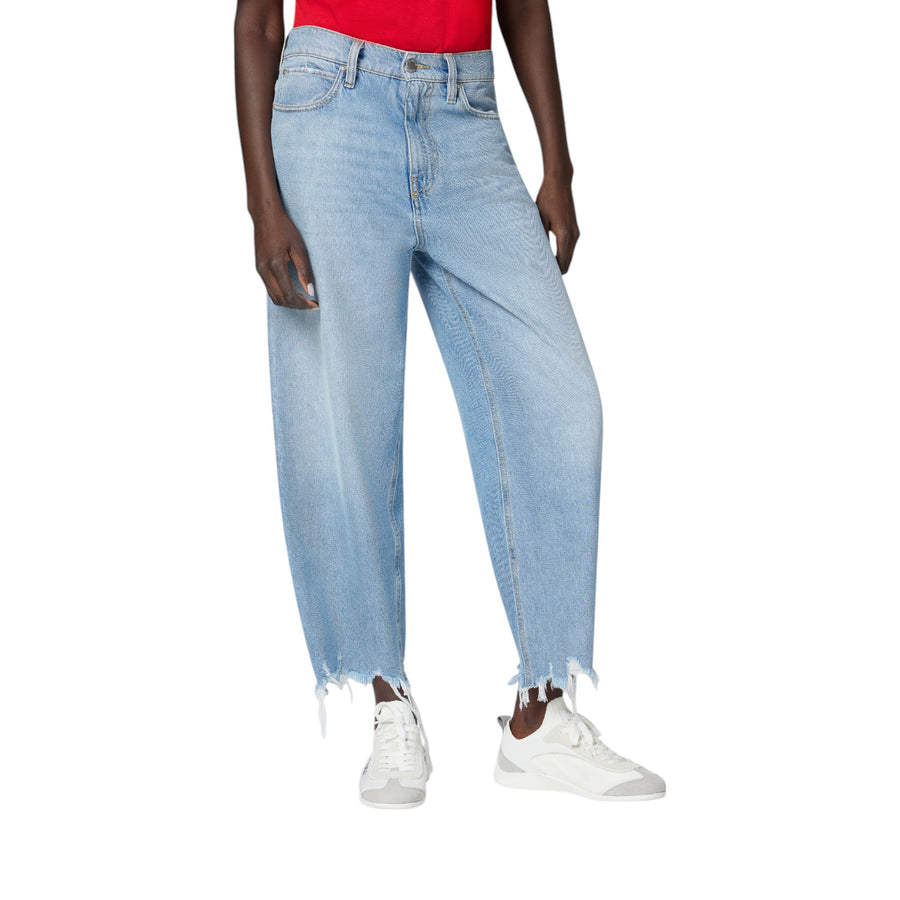 Jeans donna larghi con fondo sfrangiato