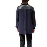 Camicia donna lunga trasparente con tasche lucide