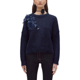 Maglia donna in mohair con ricamo