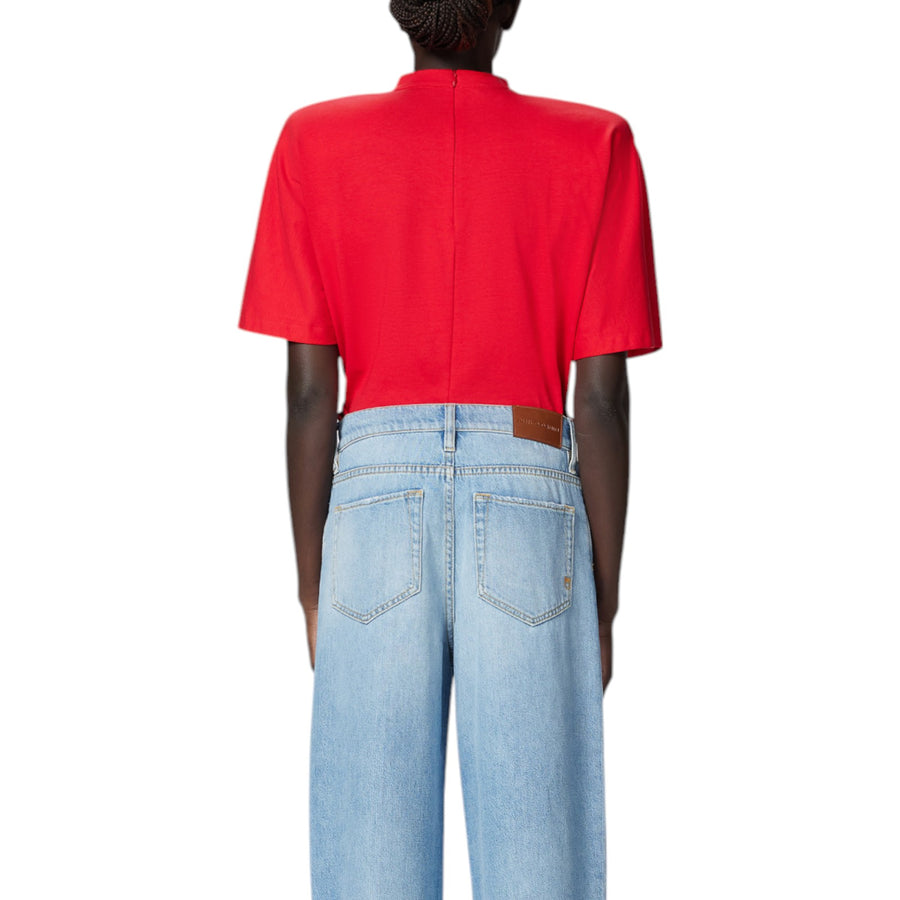 Jeans donna larghi con fondo sfrangiato