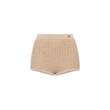 Shorts donna in bouclé con paillettes