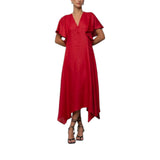 Abito donna 100% lino con maniche di volume