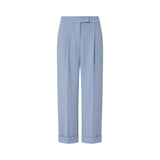 Pantaloni donna mélange con risvolto