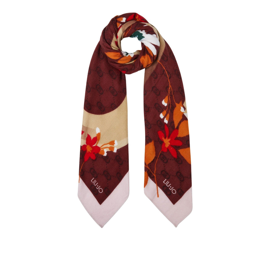 Foulard donna floreale con logo