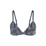 Bralette donna in denim con strass
