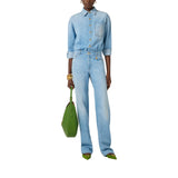 Tuta donna in denim con dettaglio lettering