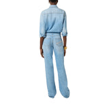 Tuta donna in denim con dettaglio lettering