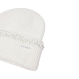 Berretto donna  in maglia con perle