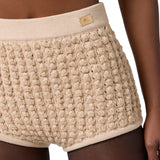 Shorts donna in bouclé con paillettes