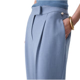 Pantaloni donna mélange con risvolto
