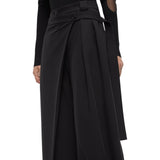 Pantaloni donna wide leg a portafoglio