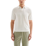 Polo Uomo in Maglia Basic Cotone Crepe Bianca QB24