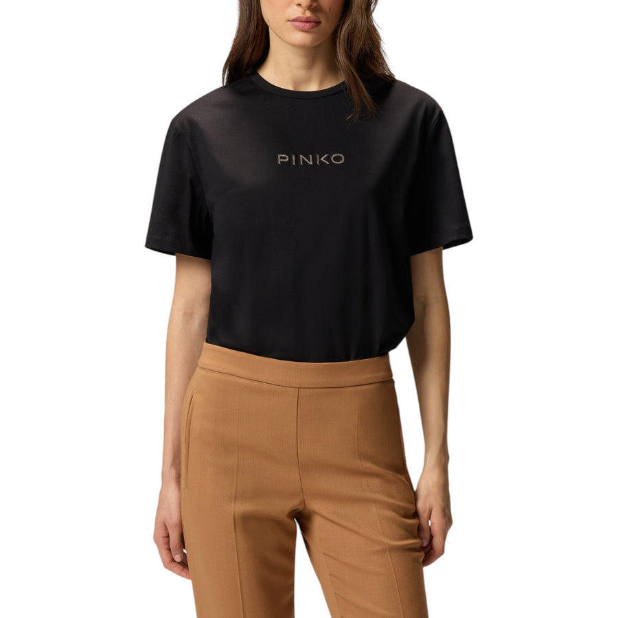 T-shirt donna logo strass