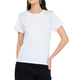 T-shirt donna con ricami gioiello