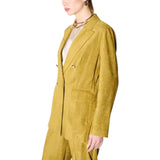 Giacca donna doppiopetto di velluto sfiancata