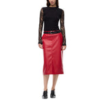 Maglia donna a costine con maniche in pizzo