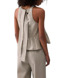 Top donna in popeline con fiocco