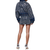 Minigonna donna in denim con strass