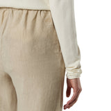 Pantaloni donna in lino con vita paperbag