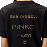 T-shirt donna logo strass