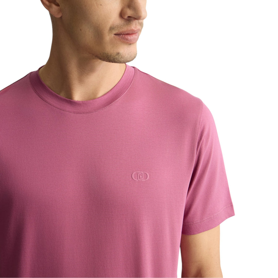 T-shirt lampone con logo