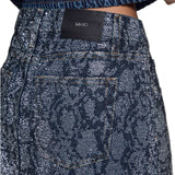 Minigonna donna in denim con strass